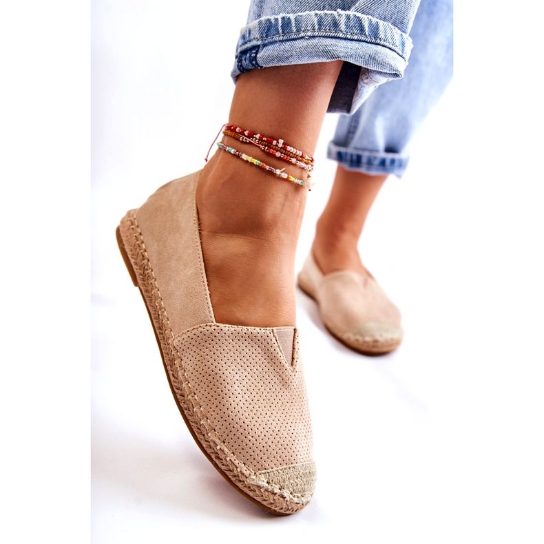 PG1 Espadrilles en daim à enfiler pour femmes Beige Corry 4