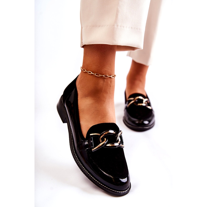 Mocassins Classiques Avec Chaîne Laura Messi 2531 Noir le noir 3