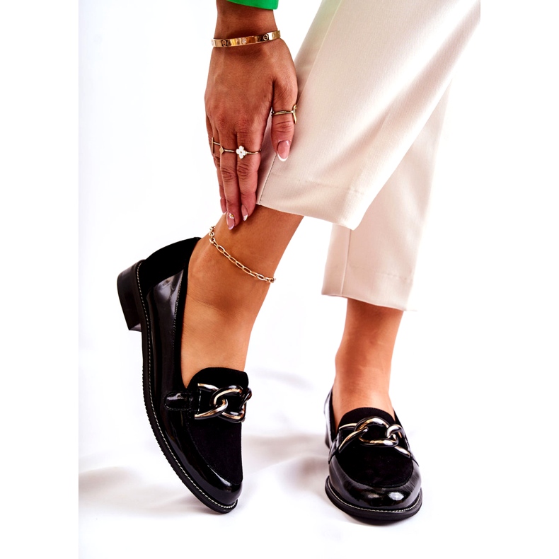 Mocassins Classiques Avec Chaîne Laura Messi 2531 Noir le noir 1