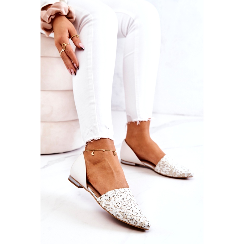 Ballerines élégantes en cuir Laura Messi 1110 Beige 3 Ballerines élégantes en cuir Laura Messi 1110 Beige 3