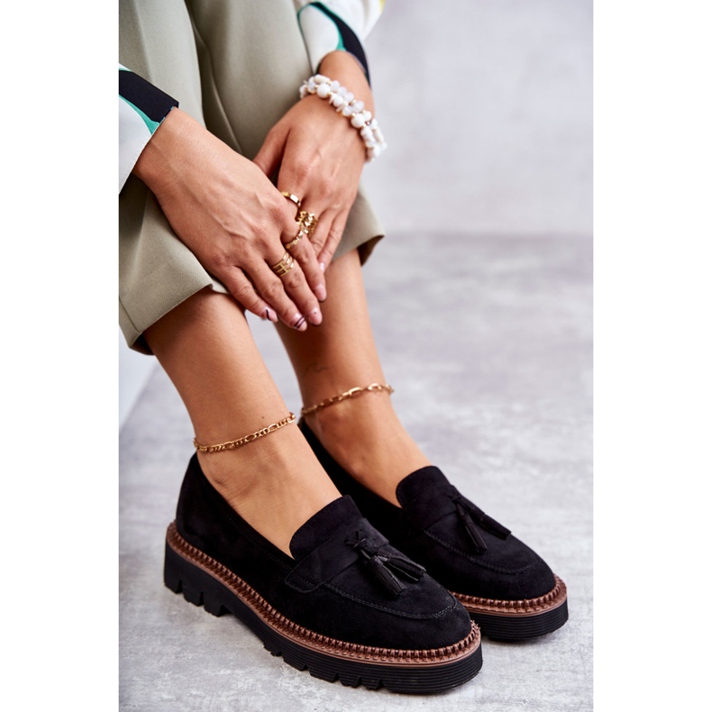 Vinceza Chaussures en daim pour femmes sur la plate-forme noire Unni 4