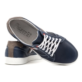 Polbut Chaussures homme en cuir J47, bleu marine et gris multicolore 2 Polbut Chaussures homme en cuir J47, bleu marine et gris multicolore 2