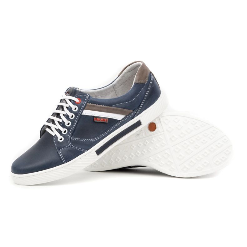 Polbut Chaussures homme en cuir J47, bleu marine et gris multicolore 3 Polbut Chaussures homme en cuir J47, bleu marine et gris multicolore 3