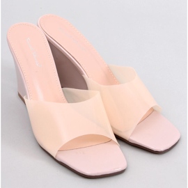Sandales compensées transparentes de Rocks Beige 1
