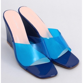 Claquettes compensées transparentes Rocks Blue bleu 1