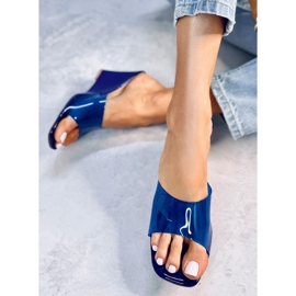 Claquettes compensées transparentes Rocks Blue bleu 3
