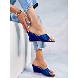 Claquettes compensées transparentes Rocks Blue bleu 4