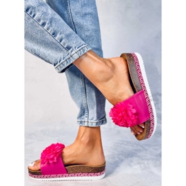 BM Pantoufles Fleur de Pêcher Fuchsia du Sud rose 3