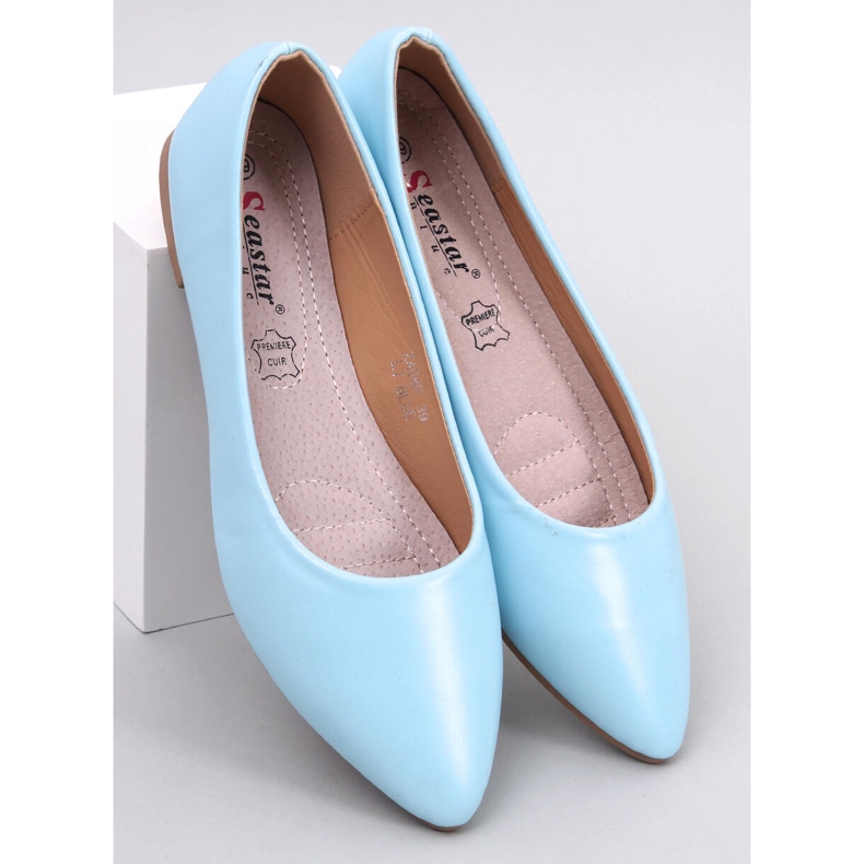BM Ballerines Trento Blue avec semelle en cuir bleu 1