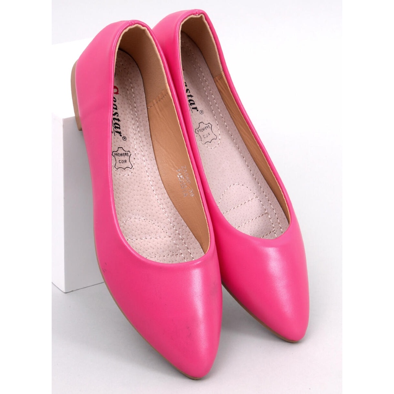 BM Ballerines semelle cuir Trento Fuchsia rose 1