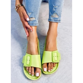 BM Claquettes en caoutchouc vert Romero avec boucle 2