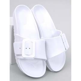 BM Claquettes en caoutchouc avec boucle Romero White blanche 1