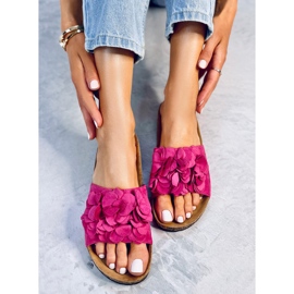 BM Chaussons en liège à fleurs Fowley Fuchsia Peach rose 4