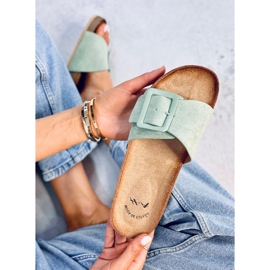 Claquettes à boucle vert foncé 5