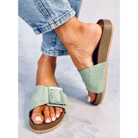 Claquettes à boucle vert foncé 2