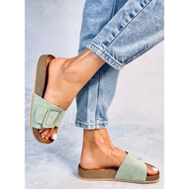 Claquettes à boucle vert foncé 3