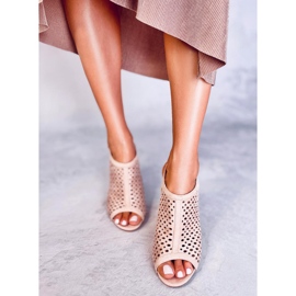 Sandales à talon ajourées Noise Beige 2