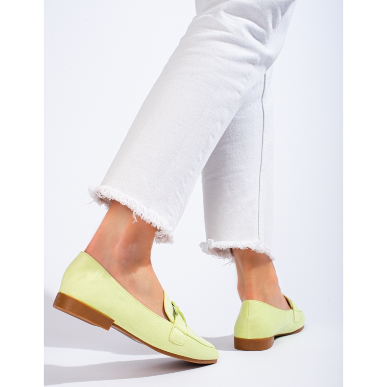 Mocassins femme en daim Shelovet vert 2