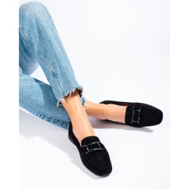 Mocassins pour femmes en daim noir de Shelovet 2