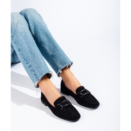 Mocassins pour femmes en daim noir de Shelovet 1