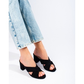 Chaussons en daim noir de Shelovet le noir 2