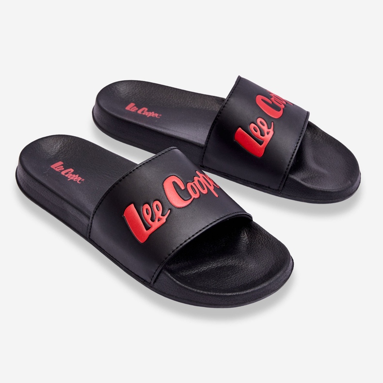 Chaussons Légers Homme Lee Cooper LCW-23-42-1730 Noir-Rouge 2