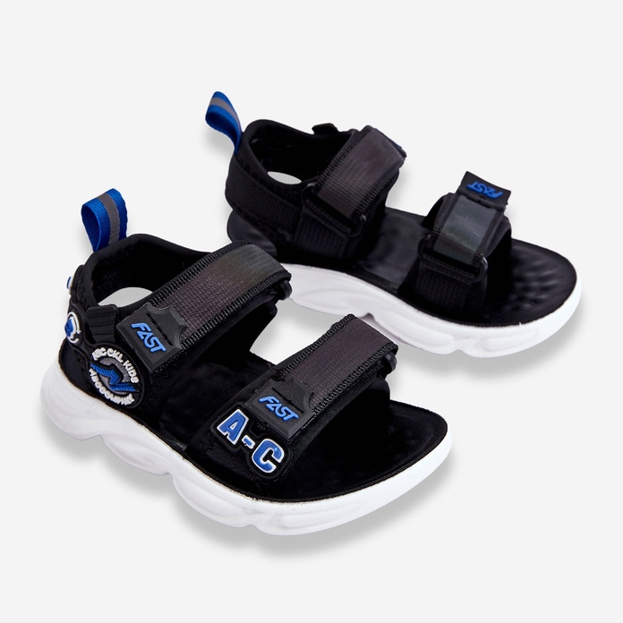 FR1 Sandales Light Enfant Noir et Bleu Maxel 2