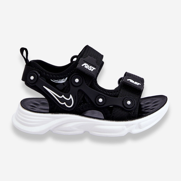 Tobias Garçons Sandales Velcro Noir Et Blanc 1