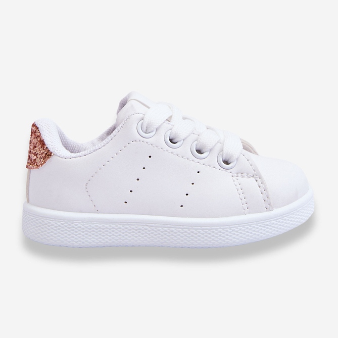 FR1 Chaussures Sport Enfant Blanc et Or Rose Brillant 1