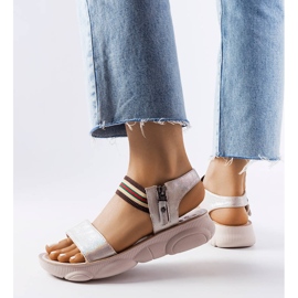 Sandales de sport métallisées beiges Parsip 1