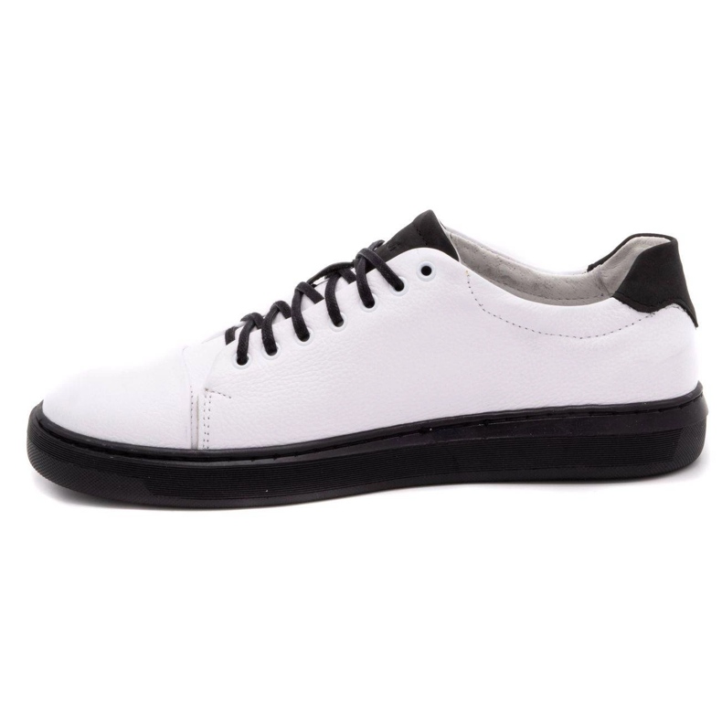 Polbut Chaussures en cuir pour hommes 2109 blanc avec noir blanche 1