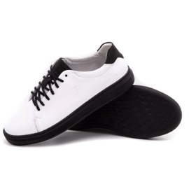 Polbut Chaussures en cuir pour hommes 2109 blanc avec noir 3