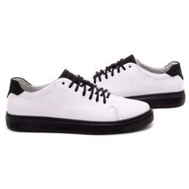 Polbut Chaussures en cuir pour hommes 2109 blanc avec noir 5