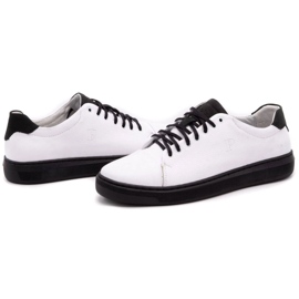 Polbut Chaussures en cuir pour hommes 2109 blanc avec noir 6