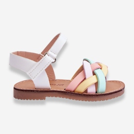 Sandales Velcro Enfant Multicolore Kimmi blanche 1