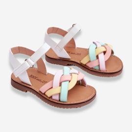 Sandales Velcro Enfant Multicolore Kimmi blanche 2