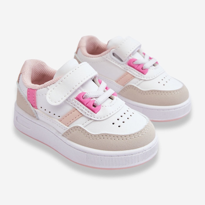 FR1 Chaussures de sport classiques pour enfants Marlin blanc et rose blanche 2