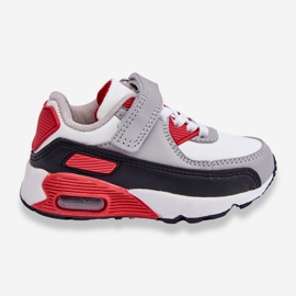 FR1 Chaussures de sport à plateforme en cuir pour enfants Blanc et rouge Lori 1