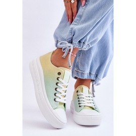 Baskets Basses Plateforme Big Star LL274A186 Jaune-Vert 1