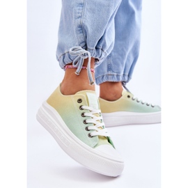 Baskets Basses Plateforme Big Star LL274A186 Jaune-Vert 2