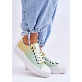 Baskets Basses Plateforme Big Star LL274A186 Jaune-Vert 7