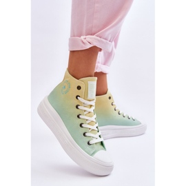 Baskets Plateformes Hautes Big Star LL274A190 Jaune-Vert 4