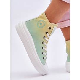 Baskets Plateformes Hautes Big Star LL274A190 Jaune-Vert 7