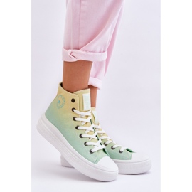 Baskets Plateformes Hautes Big Star LL274A190 Jaune-Vert 2
