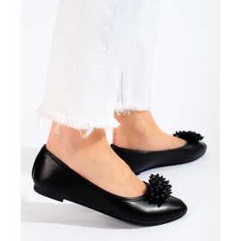 W. Potocki Ballerines noires pour femmes avec une décoration de perles de Potocki le noir 3