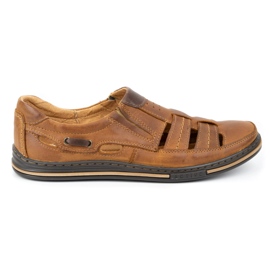 Polbut Chaussures ajourées homme 06 pour l'été camel orange 1