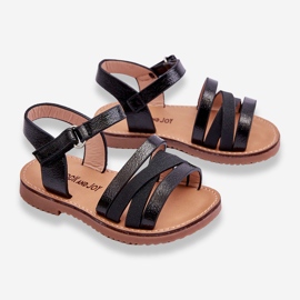 Sandales pour enfants à rayures noires Isla le noir 2