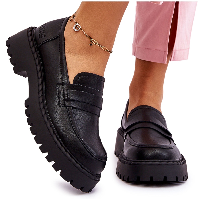 Mocassins Femme Big Star Cuir Chaussures LL274458 Noir le noir 4