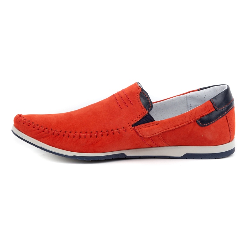 KOMODO Mocassins cuir homme 876 rouge 1