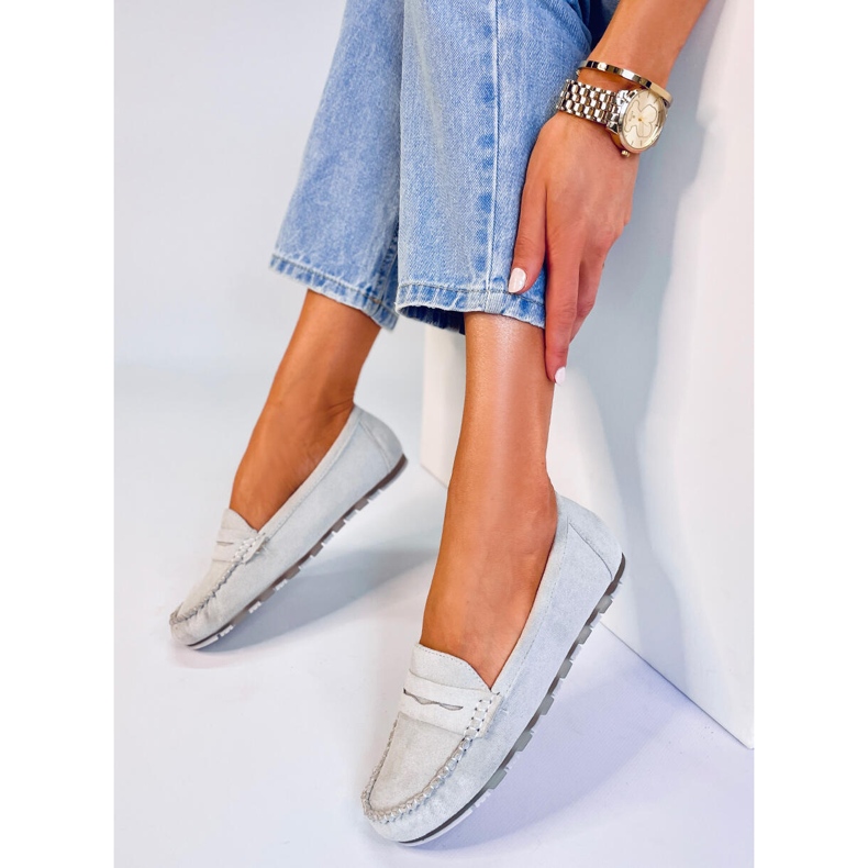 Anaya: Le mocassin suède Gris pour femme 2